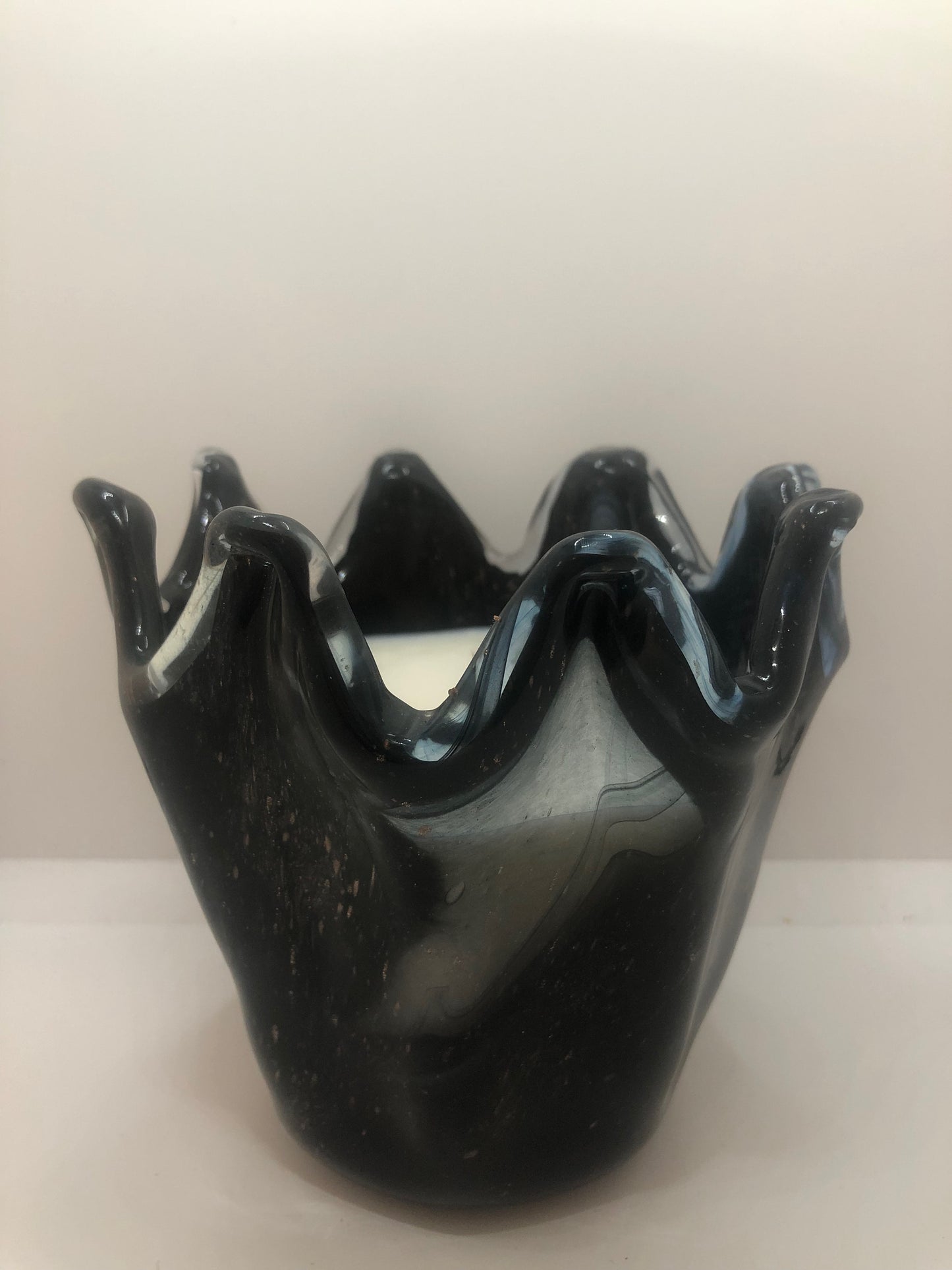 Italian Glass Crown, Black