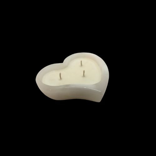 Alabaster Heart Candle