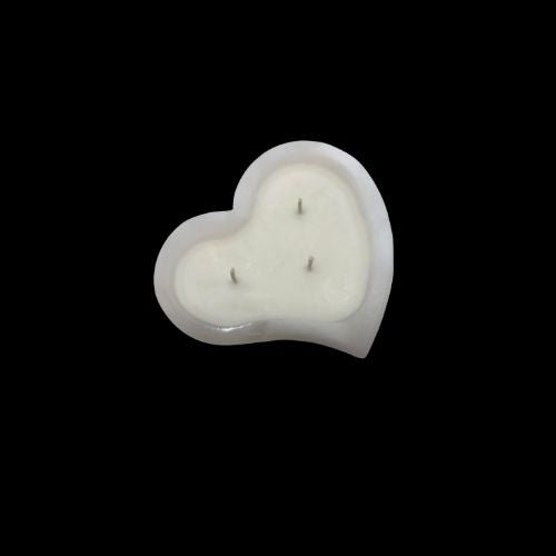 Alabaster Heart Candle