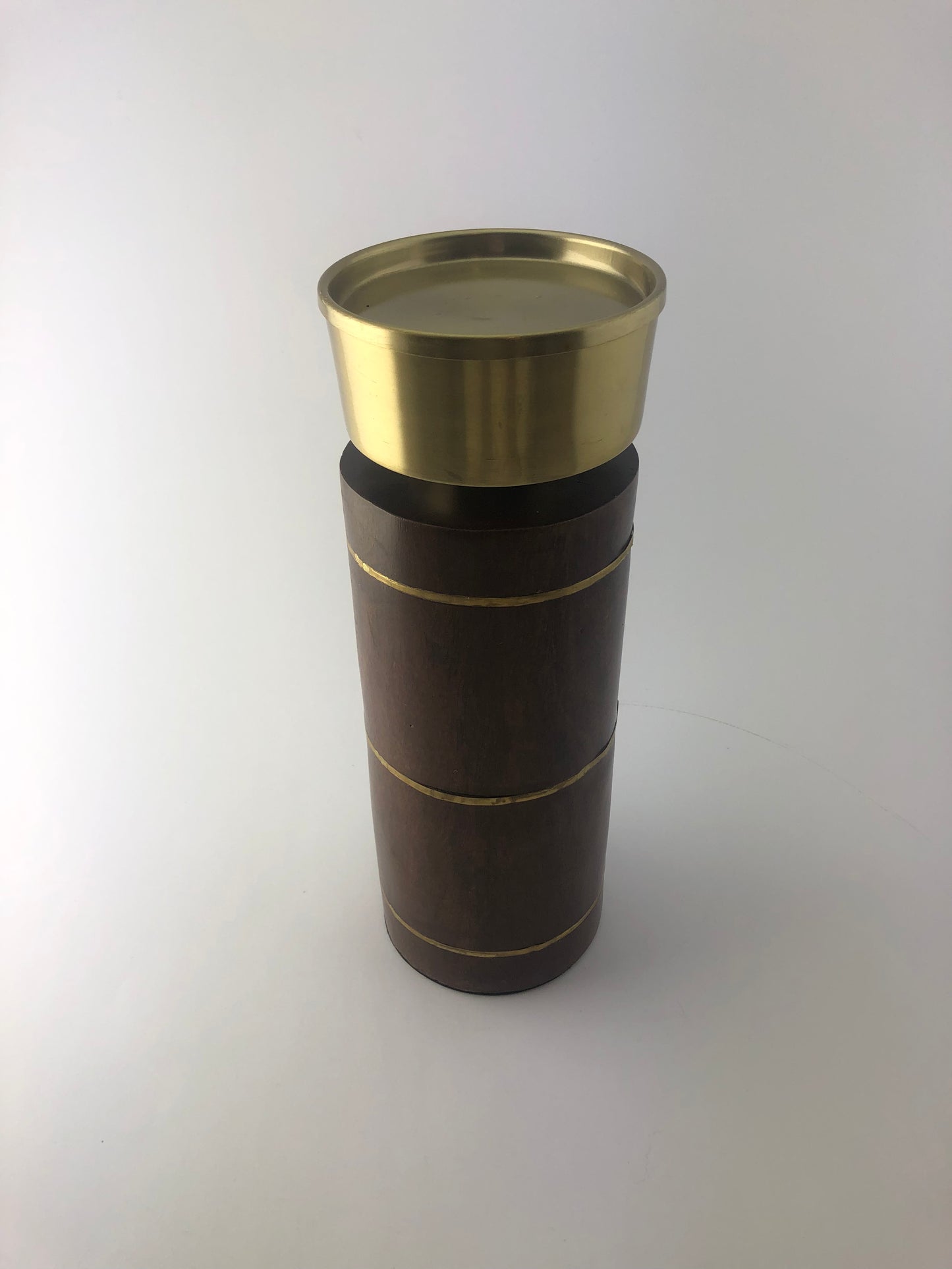 Wooden and Brass Candle Holders (set of 3)