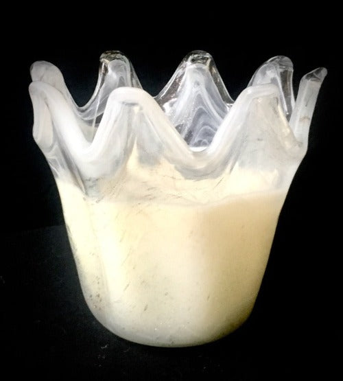 Italian Glass Crown, White
