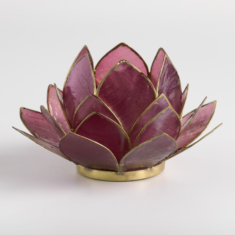 Lotus tealight candle holder, Wine