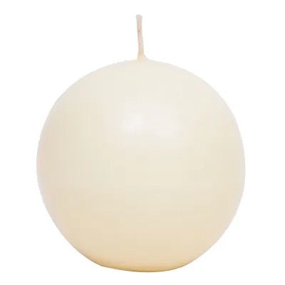 Ivory Unscented Round Candle, 4"