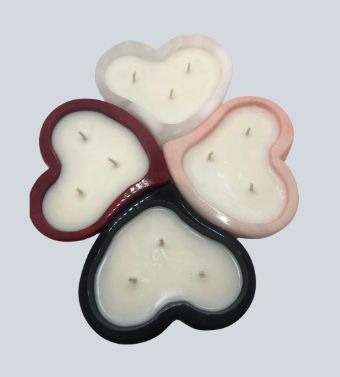 Alabaster Heart Candle